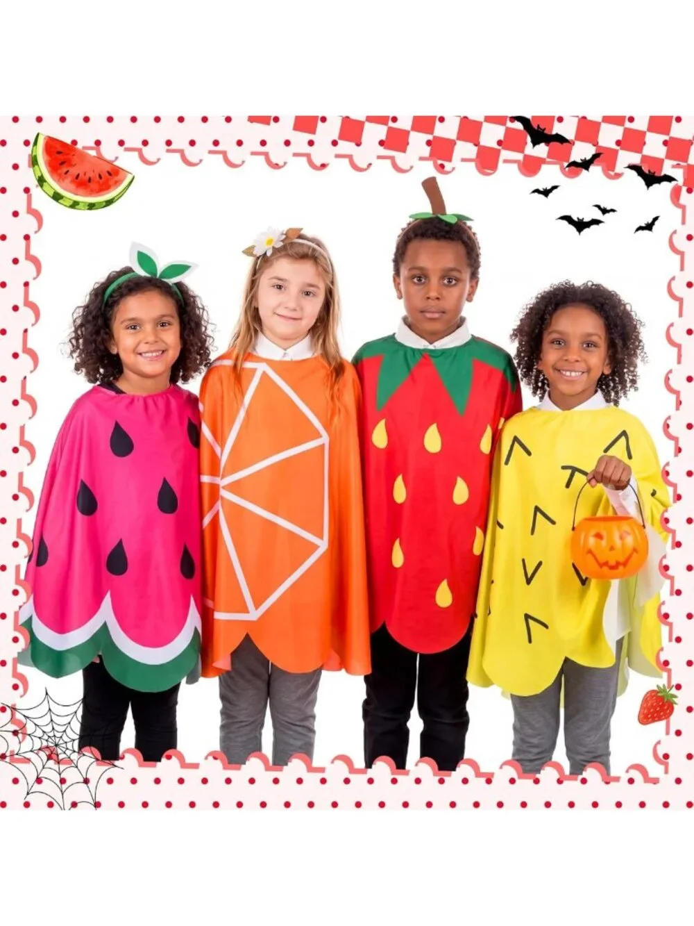 Colorful 6-Piece Halloween Cloak Costume Set for Adults | Group Cosplay Supplies